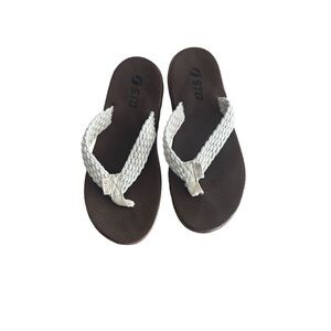 Women's Brown and Cream Sandals